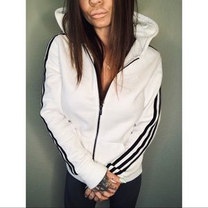 Adidas zip-up hoodie.